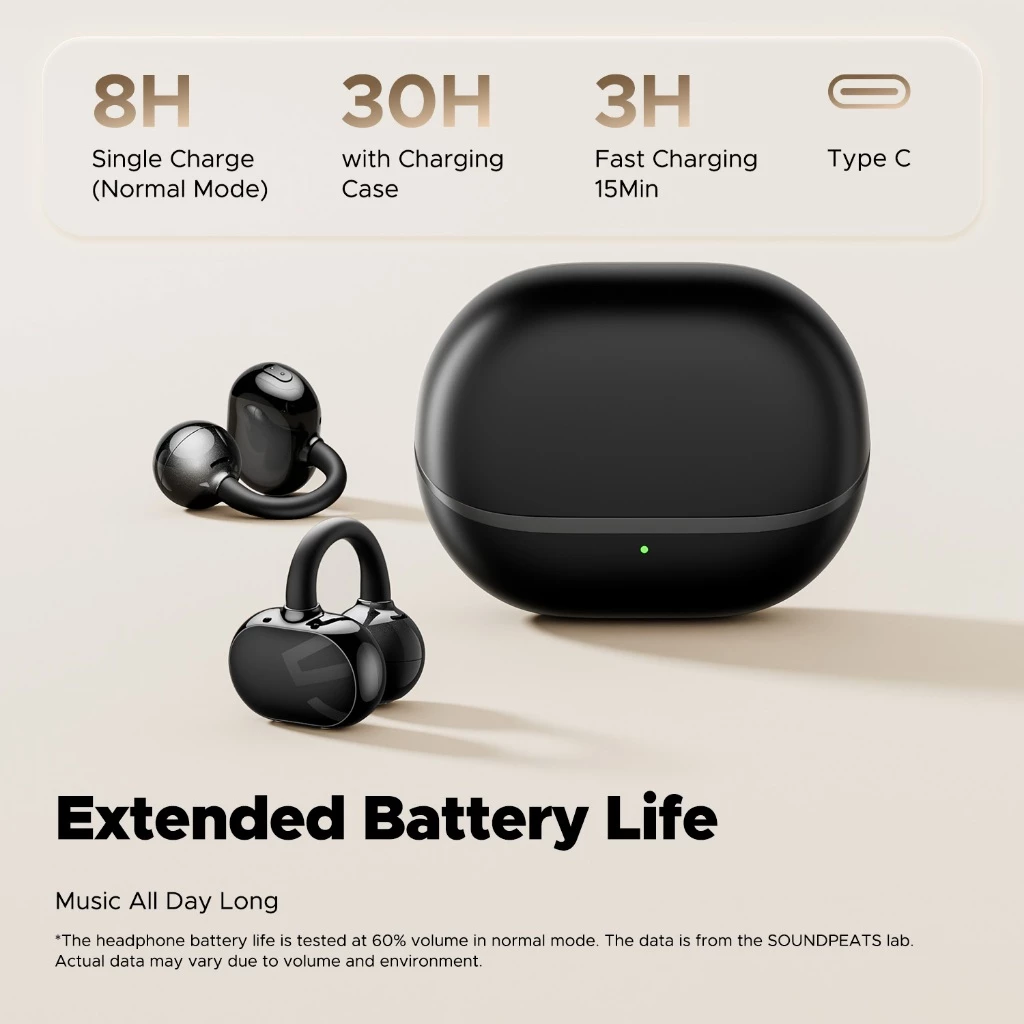 SOUNDPEATS POP Clip หูฟังบลูทูธ Bluetooth 5.4 ปุ่มกด clip on หูฟังไร้สาย Open Ear แบบหนีบหู มี Movie Mode Game Mode