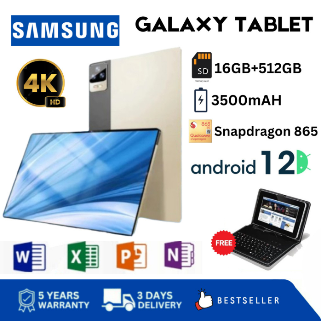 🔥Samsung Galaxy Tablet S12 {16GB RAM + 512GB ROM} Smart Tablet Android ...