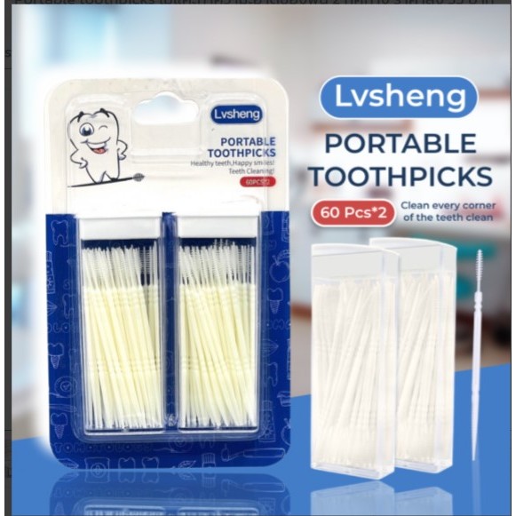 1 2 Portable toothpicks ไม้แคะทำความะอาดช่องฟัน 2 ทิศทาง | Shopee Thailand