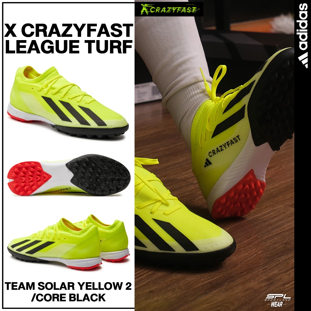 Adidas อาดิดาส รองเท้าฟุตบอล ร้อยปุ่ม FB X Crazyfast League Turf IF0698 ...