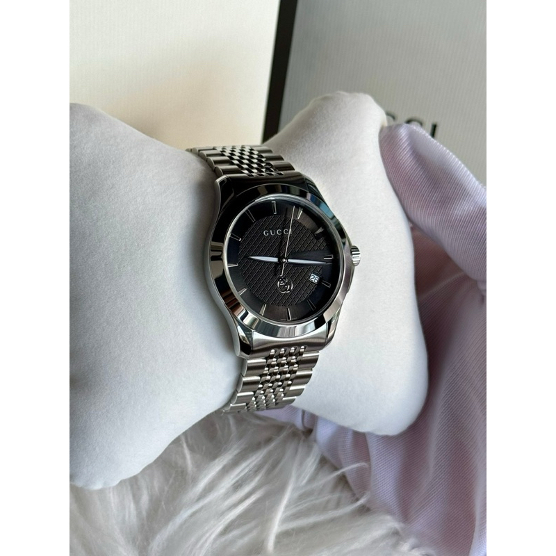 Gucci 126.4 G-Timeless โฉมใหม่GG Logo หน้าปัดBlack | Shopee Thailand