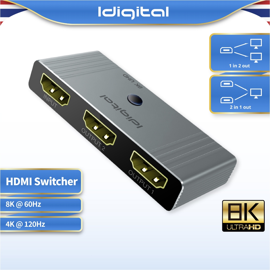 Idigital HDMI Splitter Switcher, ตัวสลับ HDMI แบบสองทิศทาง อะแดปเตอร์ ...
