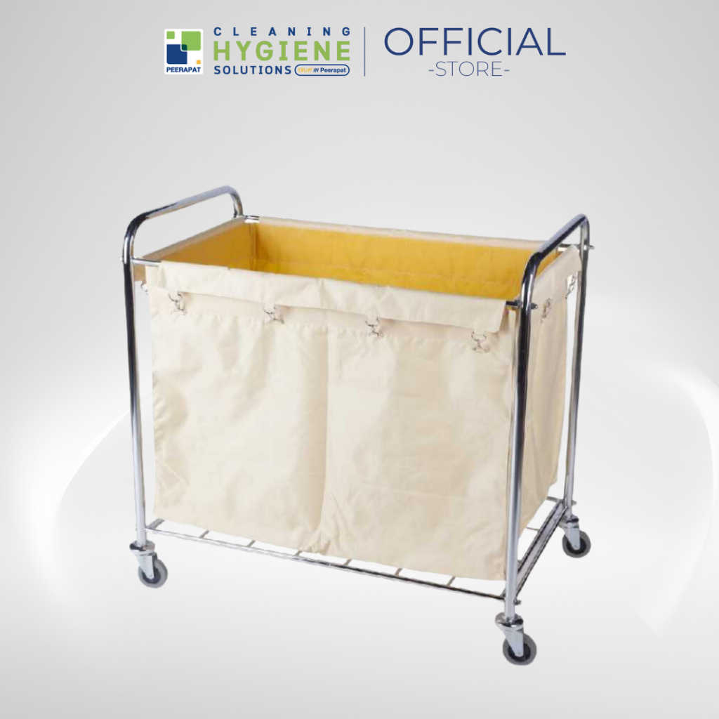 รถเข็นผ้า / Rectangle Laundry Cart ขนาด W56xL92xH89 cm. รถเข็นผ้างาน ...