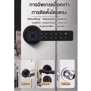 Tay nắm cửa, khóa vân tay, mật khẩu, quét vân tay, chìa khóa Smart Lock, sạc khẩn cấp USB