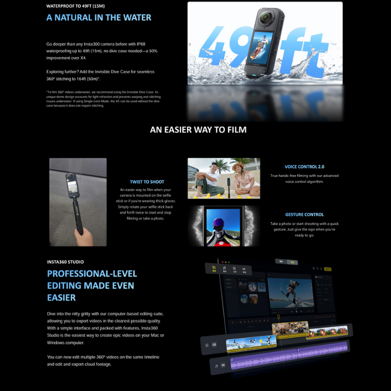 Insta360 X5 Standard/Essentials Bundle 8K 360 Action Cam รับประกันศูนย์ไทย 1 ปี