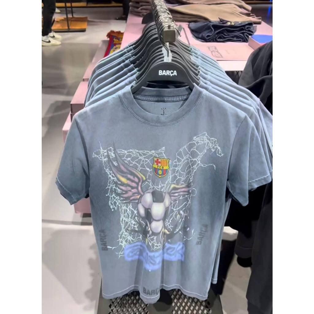 ของแท้ ] เสื้อยืด Cactus Jack Travis Scott CJ X FCB WASHED SPRAY