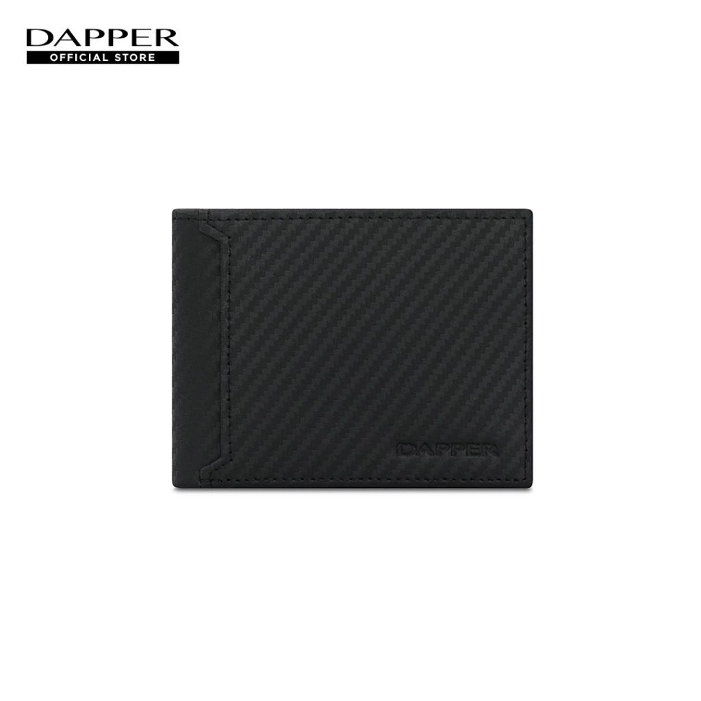 DAPPER กระเป๋าสตางค์หนังแท้ รุ่น Carbon Fiber Slim Billfold Wallet สีดำ รุ่น BWM/BK/1146CB1
