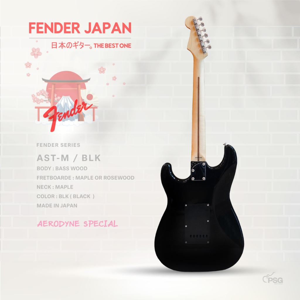 FENDER JAPAN รุ่น AST-M / BLK กีต้าร์ทรง AERODYNE SPECIAL GUITAR