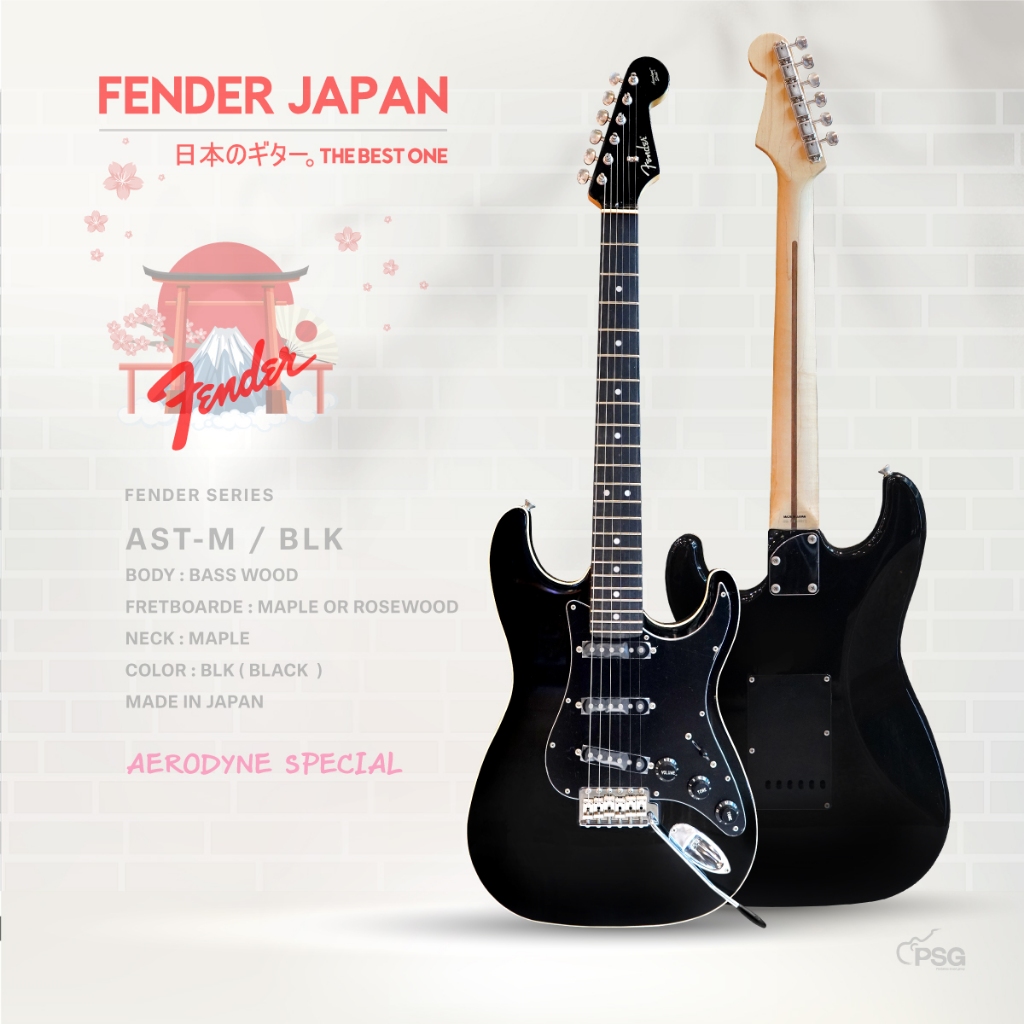 FENDER JAPAN รุ่น AST-M / BLK กีต้าร์ทรง AERODYNE SPECIAL GUITAR