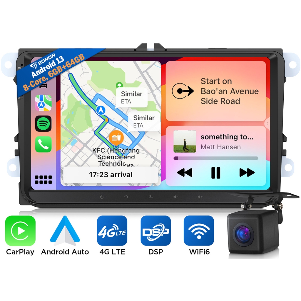 Eonon จอ android รถยนต์ Volkswagen VW Android 13 พร้อม Apple CarPlay ...