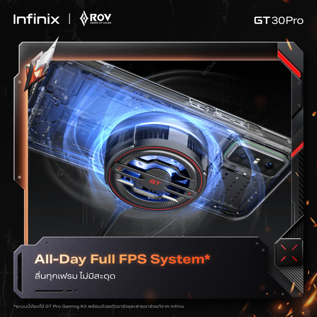Infinix รุ่น GT 30 Pro สมาร์ทโฟนเกมมิ่ง 256GB RAM 8GB ผสาน RAM 16GB ชิปเซ็ต D8350 5.5G ประสิทธิภาพสูงเพื่อการเล่นเกมโดยเฉพาะ