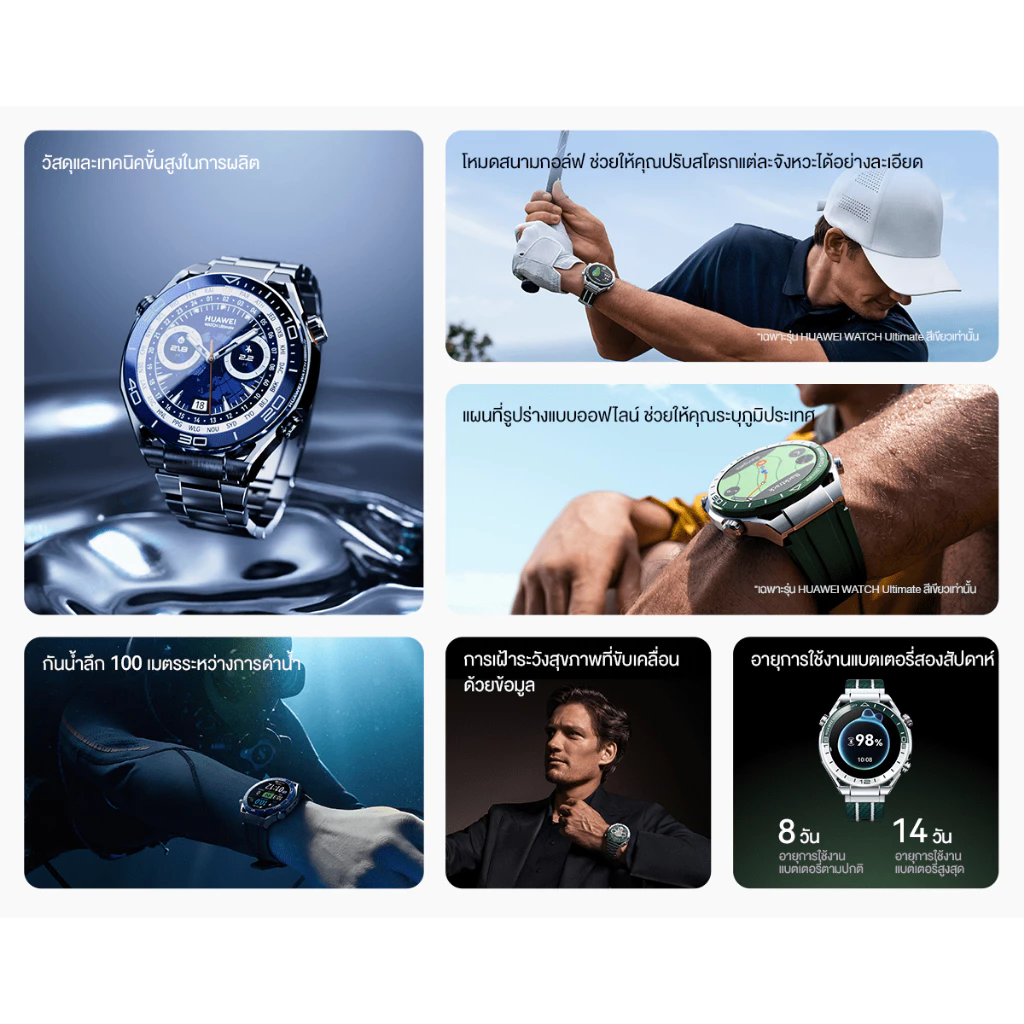 HUAWEI WATCH Ultimate Green นาฬิกา smart watch ร้านค้าอย่างเป็นทางการ