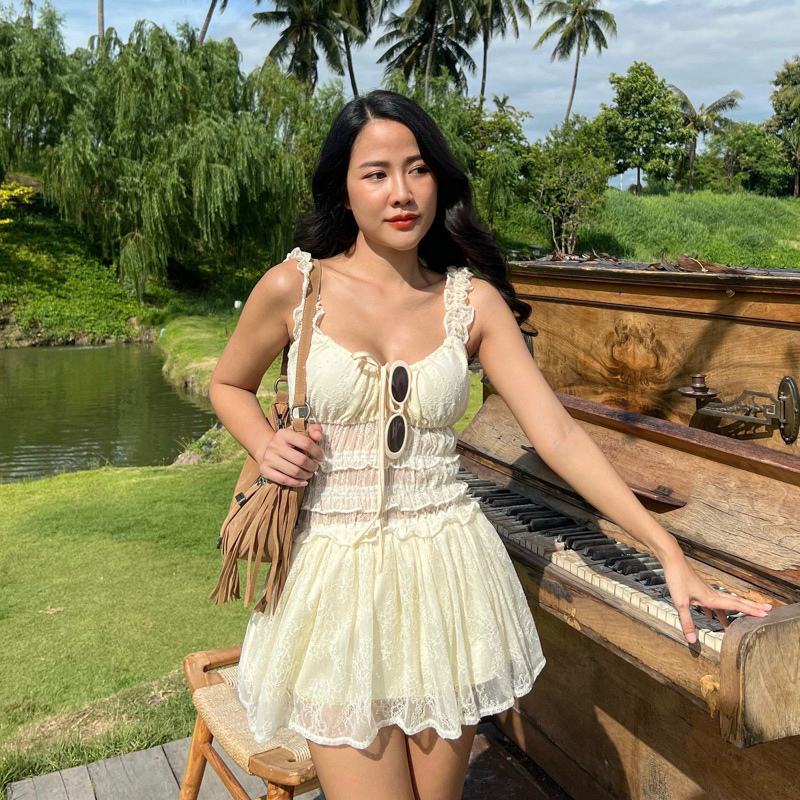 MINIGIRL STORE | Honey lace dress มินิเดรสลูกไม้ | Shopee Thailand