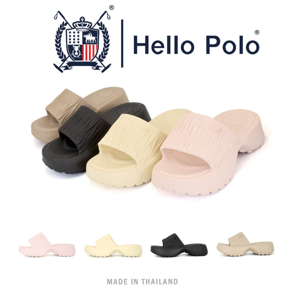 Hello Polo รองเท้าแตะ HP8040 พื้นหนานุ่ม ยาง EVA เสริมส้นสูง 4 CM ...