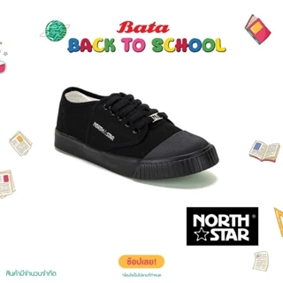 โปรโมชั่น Flash Sale : Bata บาจา by North Star รองเท้าผ้าใบ รองเท้านักเรียน  แบบผูกเชือก รุ่น ฺBTS_NORTHSTAR ดำ 4296613