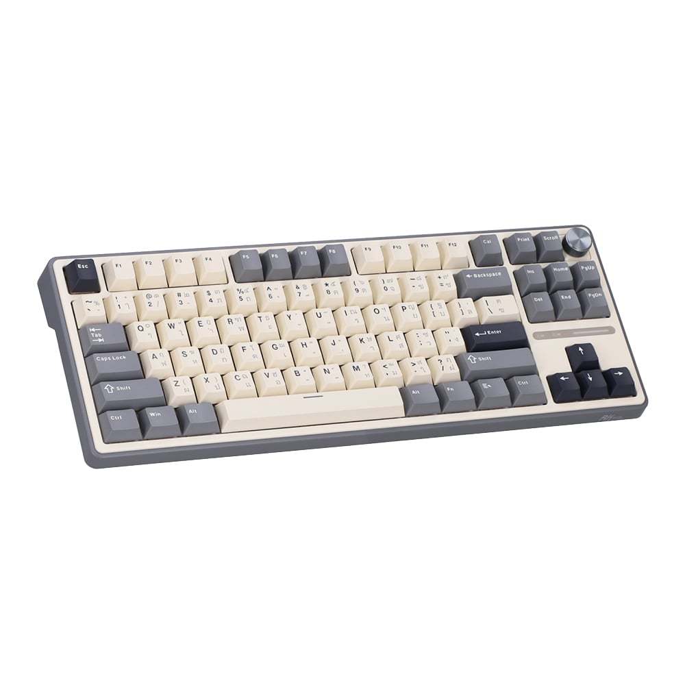 KEYBOARD (คีย์บอร์ด) ROYAL KLUDGE RK R87PRO (QMK/VIA) (HALF GRAY ...