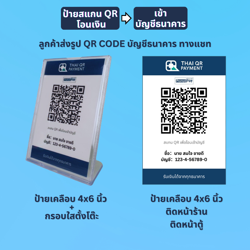 ป้าย QR CODE ตั้งโต๊ะ ป้ายโอนเงิน ป้ายคิวอาร์โค๊ดพร้อมเพย์ สแกน QR Code ...