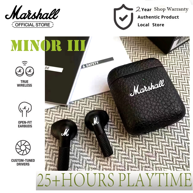 Marshall Minor III True Wireless Bluetooth Earphones, Earbuds - Black ...