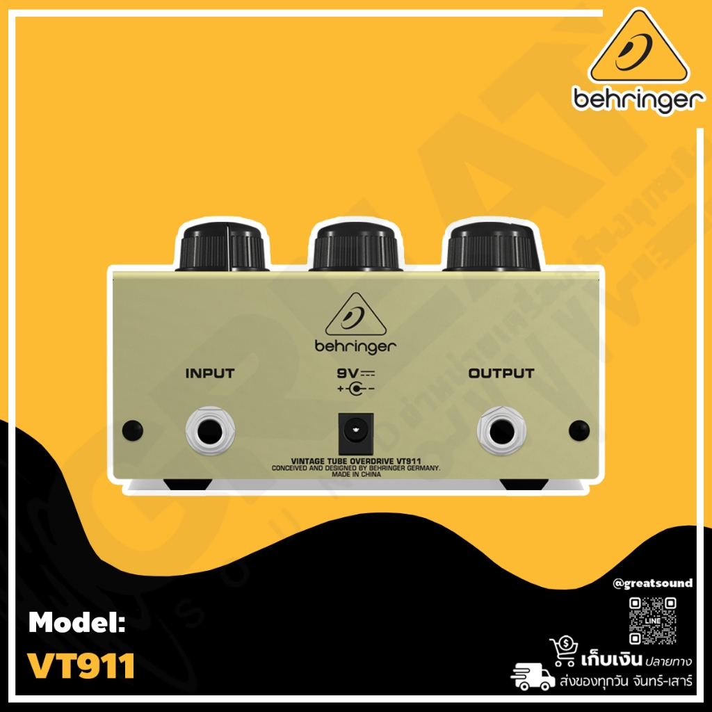BEHRINGER VINTAGE TUBE OVERDRIVE VT911 เอฟเฟ็คกีตาร์ที่ให้เสียง