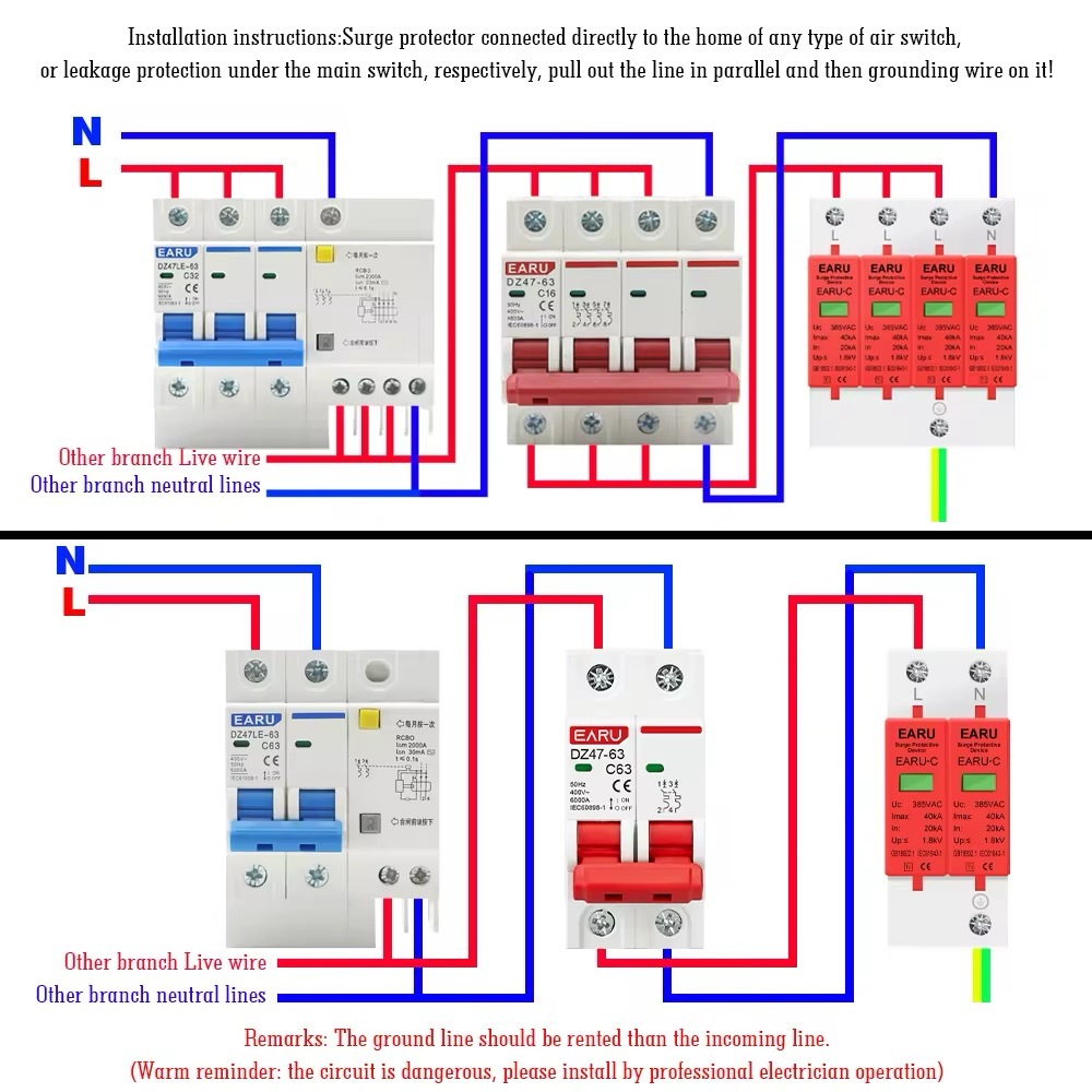 AC DC Surge Protector Device SPD ป้องกันฟ้าผ่า ไฟกระชาก ฟ้าผ่า AC Surge ...