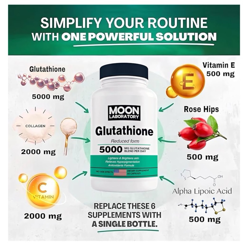 moon laboratory glutathione 1 Pc 40 Pro Derma Plus Body Booster Jennie Brightening & Repair Cream Cpsulas De L-glutatin Nmn +