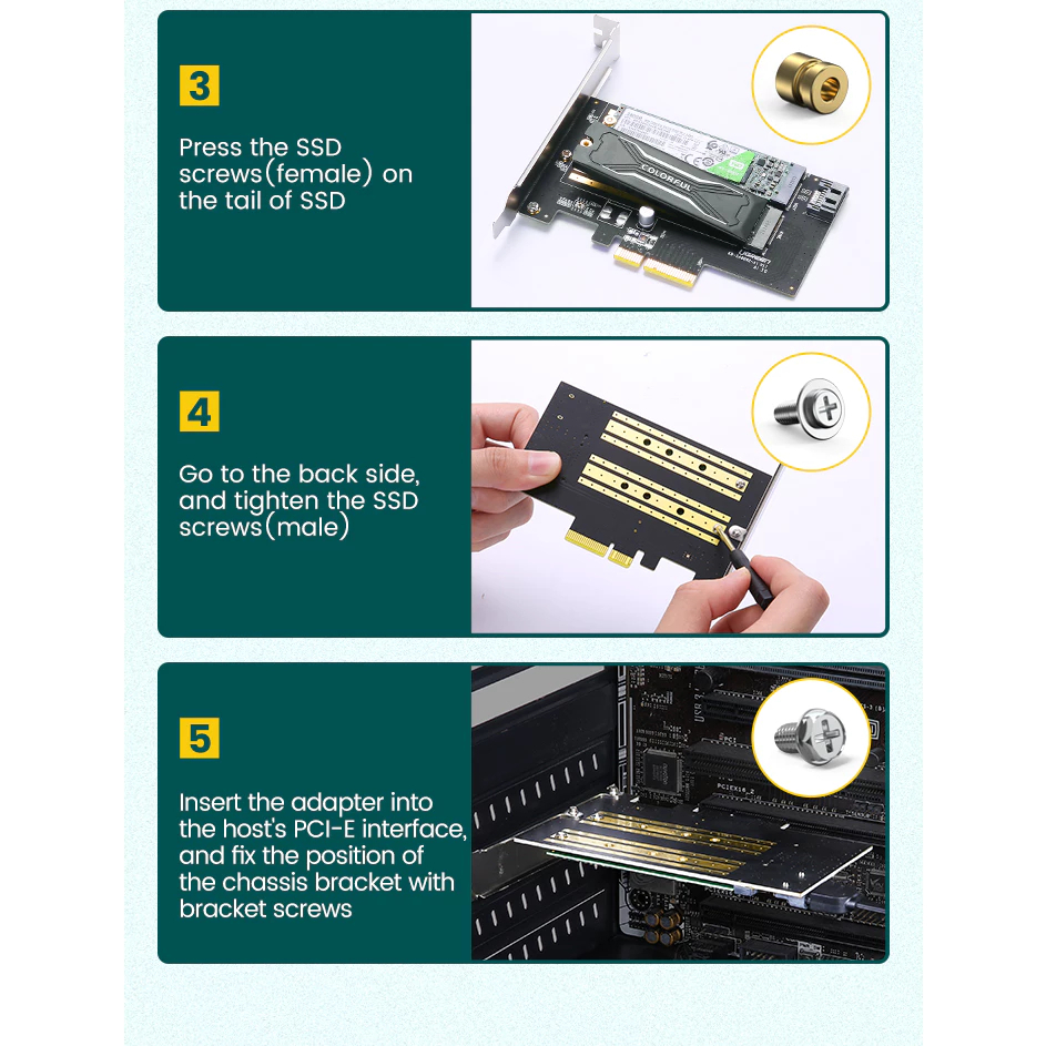 UGREEN รุ่น 70504 ตัวแปลง M.2 NVME to PCI-E3.0 Express Card with M.2 ...
