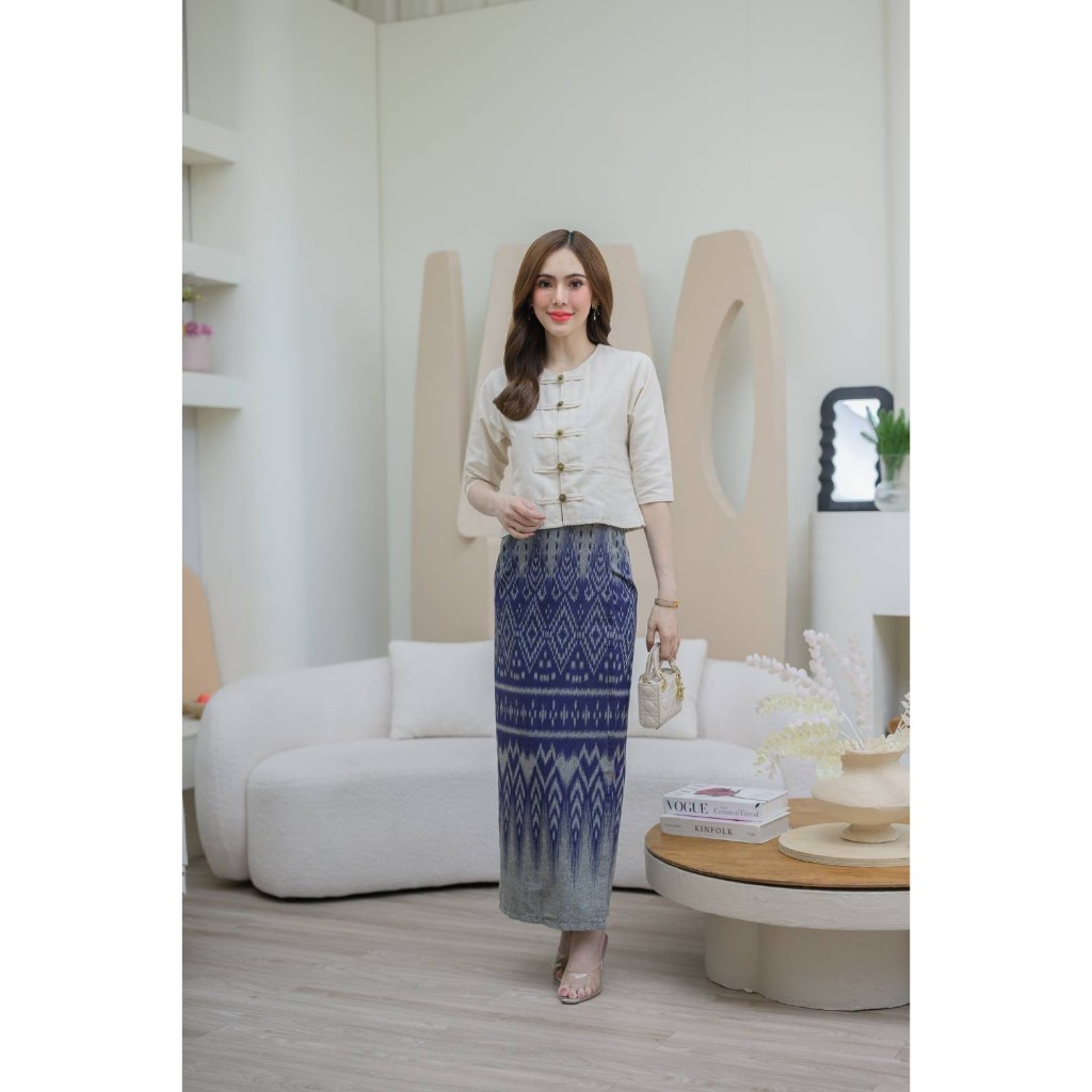 LANNA ผ้าถุงสำเร็จผ้าฝ้ายพิมพ์ลายไทยเชียงใหม่ ใส่สบาย ไม่ต้องเย็บ ผูกง่าย มุมมองที่ 3