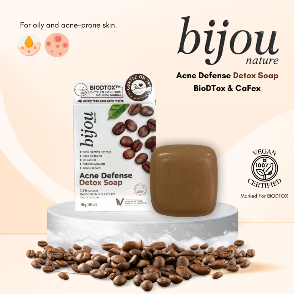 Bijou บีจู สบู่ล้างหน้า Acne Defense Detox Soap สำหรับผิวที่เป็นสิว ...