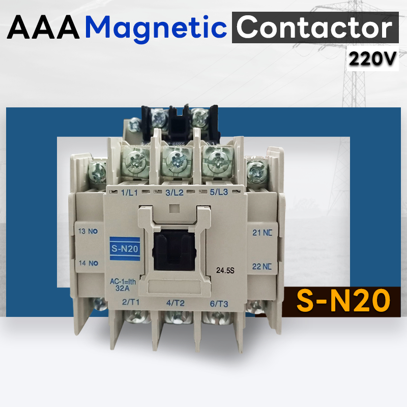 AAA แมกเนติก คอนแทคเตอร์ SN-20 Coil AC220V Magnetic AC Contactor S-N20 ...