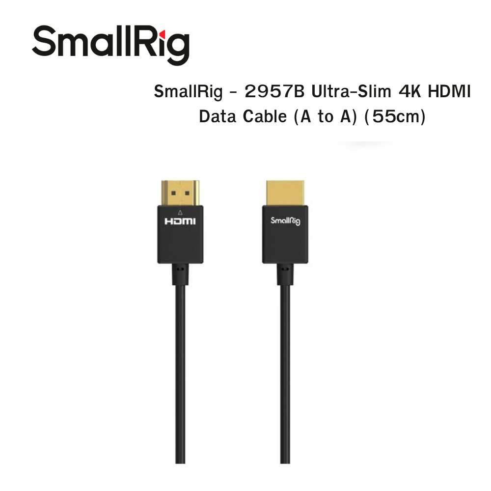 SmallRig - 2957B Ultra-Slim 4K HDMI Data Cable (A to A) (55cm) (สินค้า ...