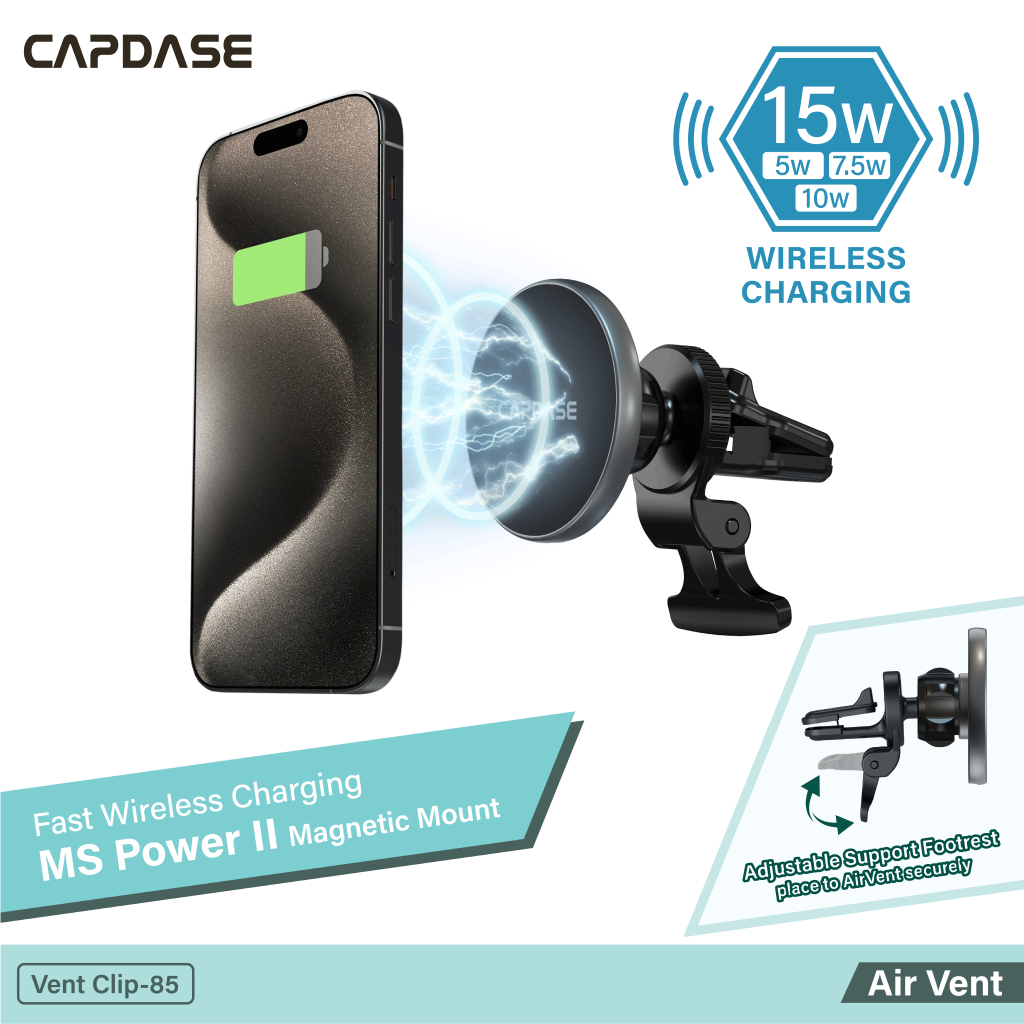 CAPDASE Wireless Charging Magnetic Car Mount Phone holder MS II with ...