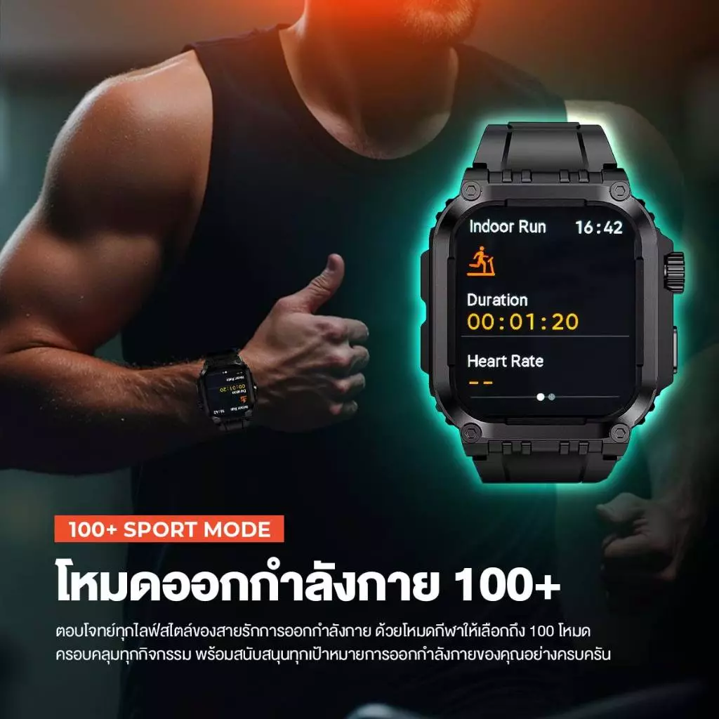 AXON G-Connect Smart Watch หน้าจอ IPS 1.85" รองรับการโทร วัดชีพจร SpO2 ติดตามด้วย GPS - 2Y