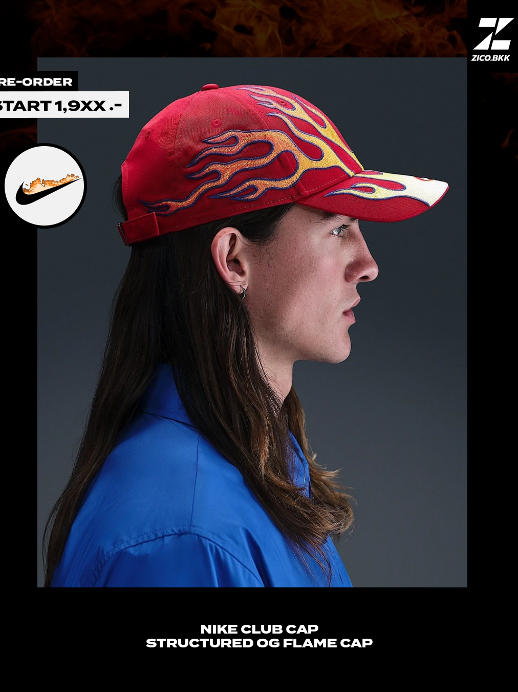 Nike Club Cap Nike Flame Cap炎デザイン キャップ