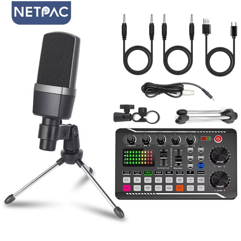 NETPAC Sound Card F998 การ์ดเสียงสด การเชื่อมต่อ Bluetooth การ์ดเสียง ...