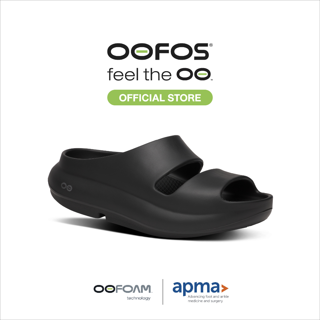 OOFOS OOyea Black รองเท้าเพื่อการฟื้นฟู