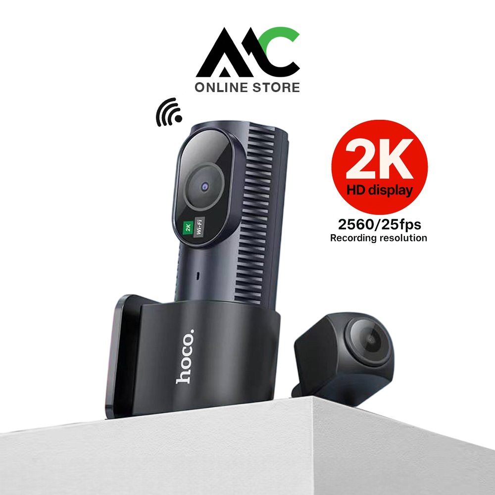 Hoco DV8 กล้องติดรถยนต์ กล้องหน้าหลัง คมชัด 2K QHD มี Wifi มุมมอง 140 ...