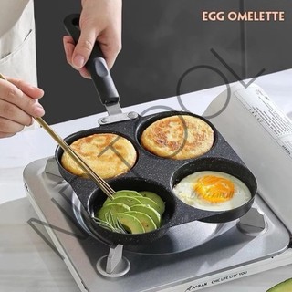 NP-4 กระทะทอดไข่ดาว ทอดไข่ 4 หลุม Non-Stick ลายหินอ่อน สี่หลุม ไข่เกี๊ยวกระทะอาหารเช้า