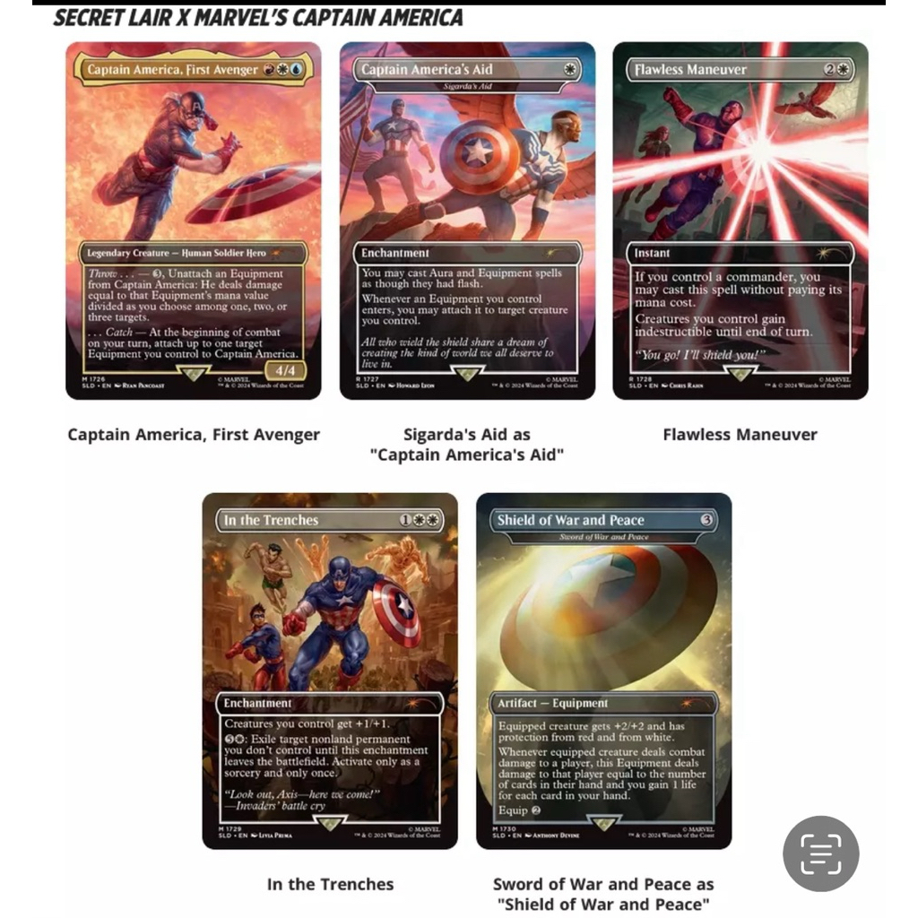 MTG][พร้อมส่ง] Secret Lair Marvel Captain America Foil sealed New