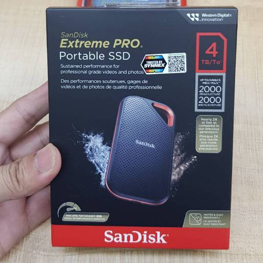 SanDisk Extreme Pro V2 Portable SSD, 4TB, ( up to 2000MB/s,) USB3