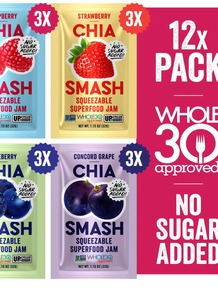 (พรีออเดอร์)Superfood Jam Squeeze Packets Variety 12-Pack | 1.15oz Each ...