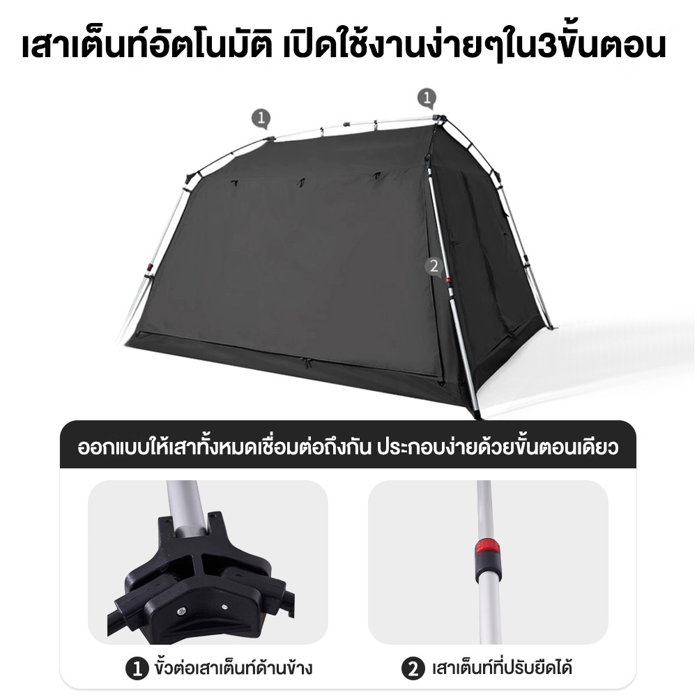 KEEPHIKE เต็นท์กลางแจ้งแบบพกพา กันลม กันฝน กันแดด กางอัตโนมัติ รูปบ้าน พับเก็บได้ ระบายอากาศได้ทุกด้าน