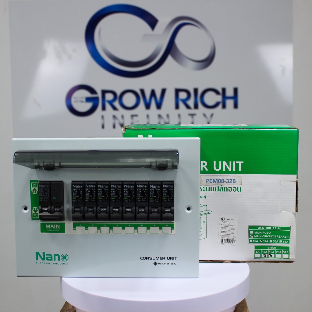 NANO PLUG ON TYPE ตู้คอนซูมเมอร์ยูนิต 8ช่อง MCB/RCBO | Shopee Thailand