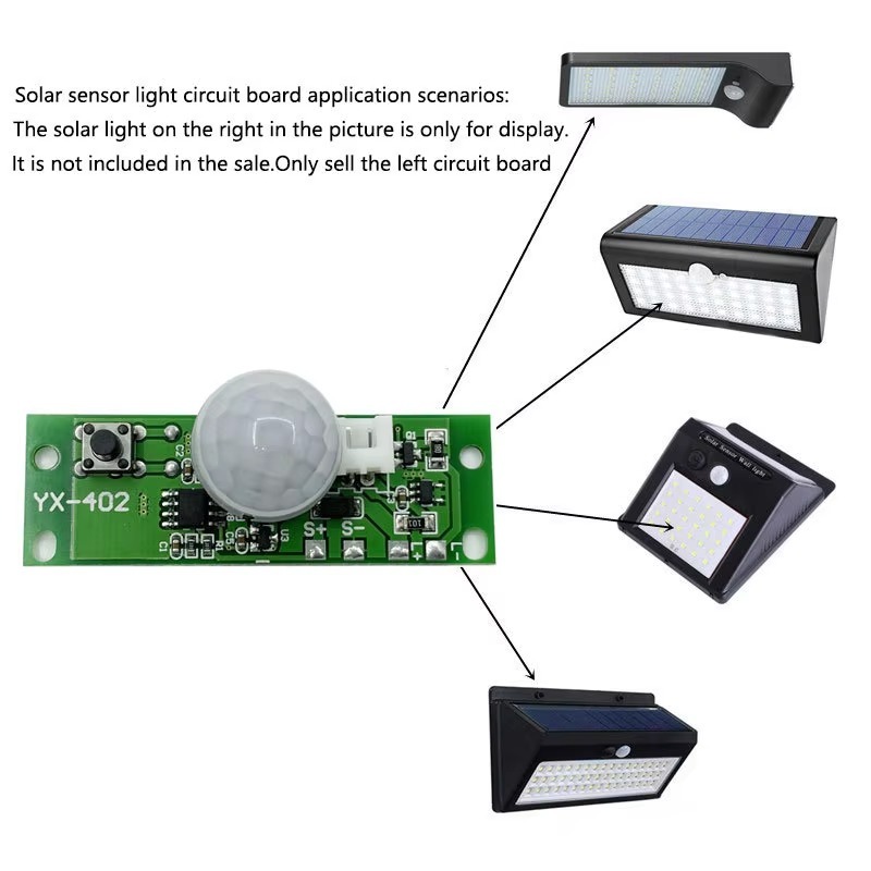 Solar Light Circuit Board แผงวงจรควบคุมพลังงานแสงอาทิตย์ควบคุมไฟ Pir 