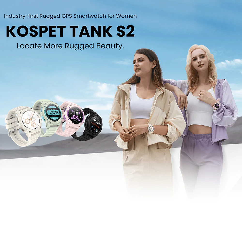 KOSPET BABY TANK S2 สมาร์ทวอทช์ GPS Bluetooth Calling AMOLED 1.32 นิ้ว กันน้ำ 5 ATM -2Y