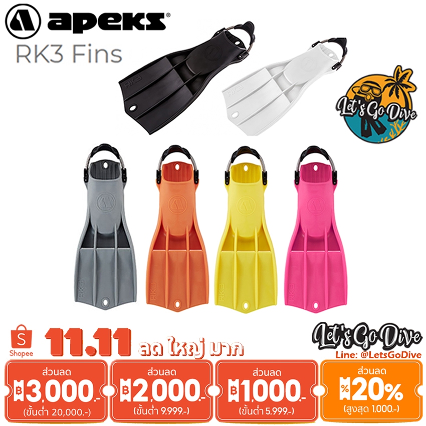 APEKS - RK3 FINS - Jet fins - open heel fins- ฟิน - ตีนกบ | Shopee Thailand