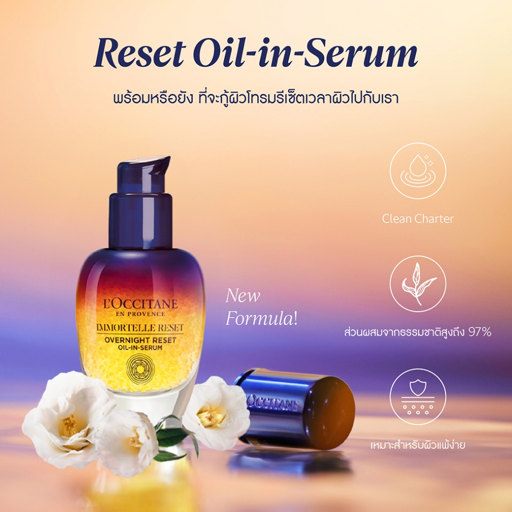 🆕 ҡ ࡨ Ե 05/24 L'OCCITANE en Provence Immortelle  Reset Oil-in-Serum 50ml | Shopee Thailand