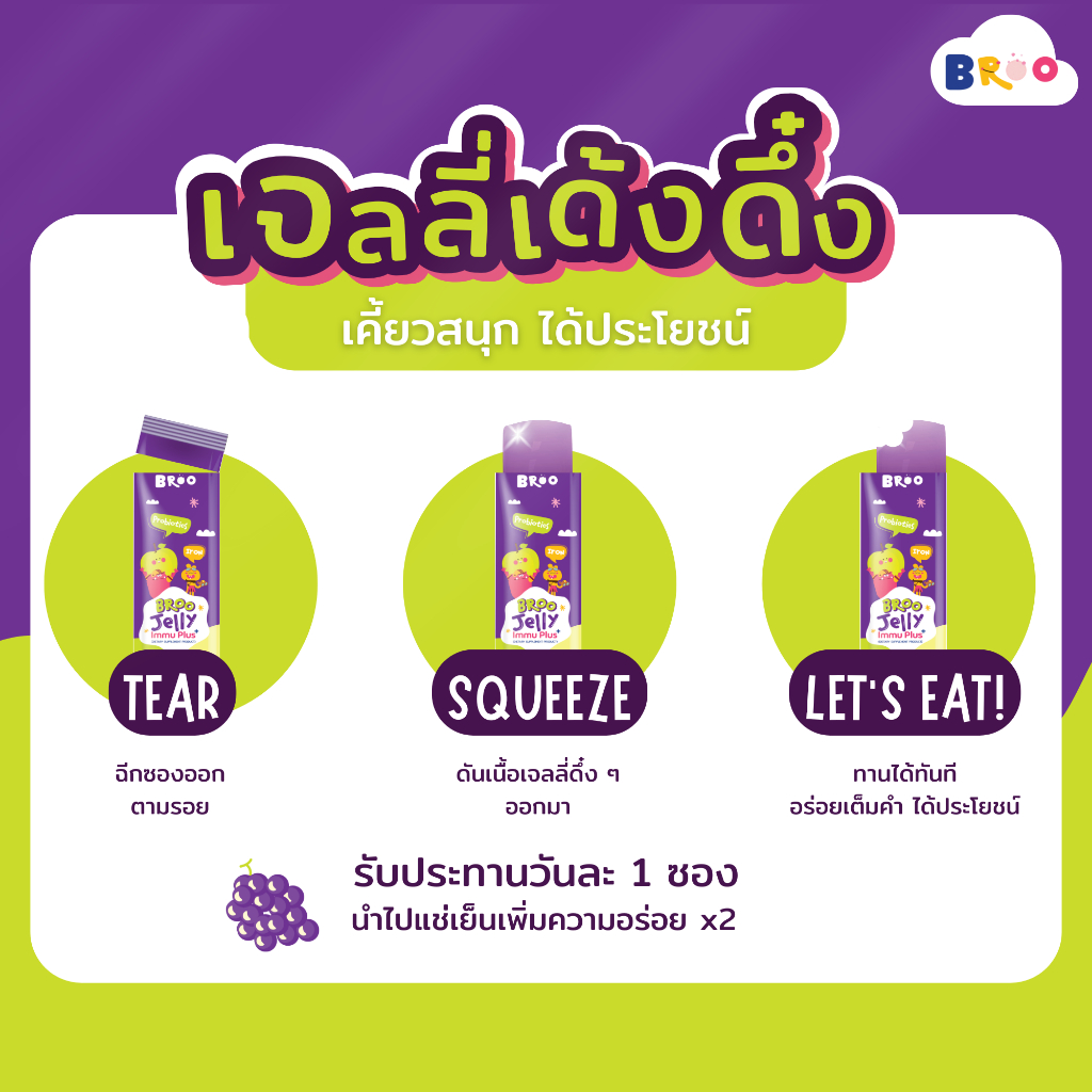 ( ขายดี ) - BROO Jelly Immu Plus + ( บรูเจลลี่ อิมมู พลัส ) - 1 box ...