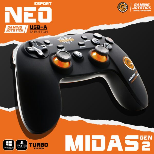 Neolution E-Sport Midas Gen 2 จอยเล่นเกมส์ สำหรับ PC และ PS3 เชื่อมต่อ ...