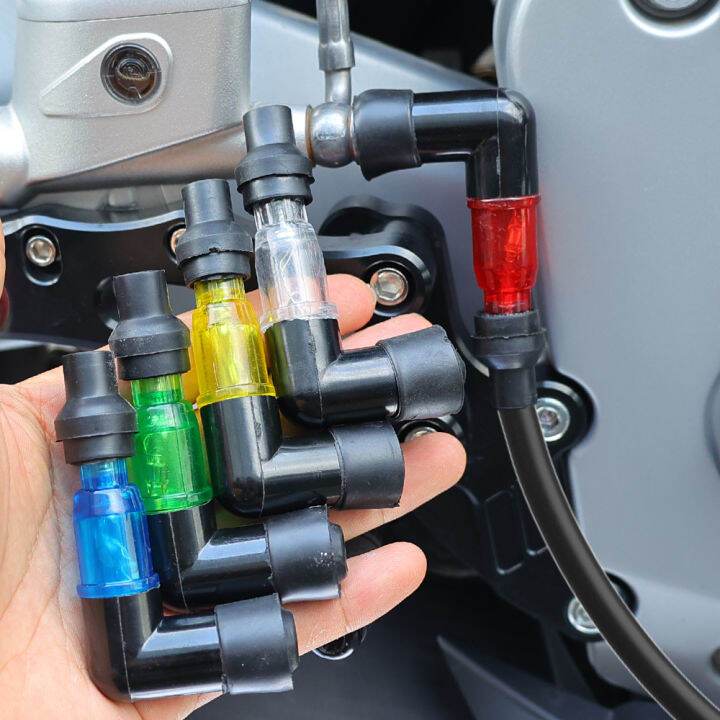 90 องศา Universal Motorcycle Spark Plug แรงดันสูง Cap ยางแฟลช Spark ...