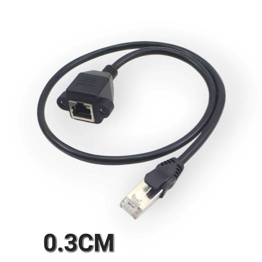 8Pin RJ45 Cable Male to Female Screw Panel Mount Connector Ethernet LAN ...